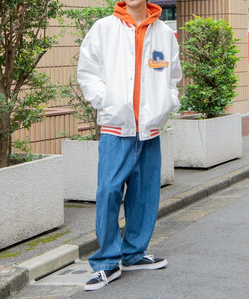 WEGO(ウィゴー)の「WEGO/中綿スタジアムジャケット(スタジャン・メンズ・ネイビー/ホワイト・MEDIUM/LARGE)」の3枚目の写真