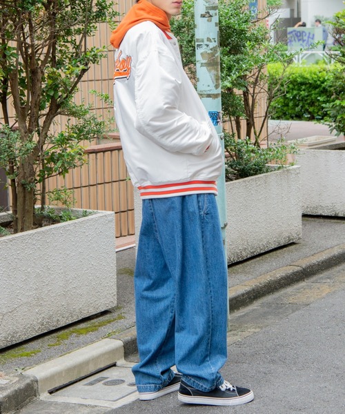 WEGO(ウィゴー)の「WEGO/中綿スタジアムジャケット(スタジャン・メンズ・ネイビー/ホワイト・MEDIUM/LARGE)」の5枚目の写真