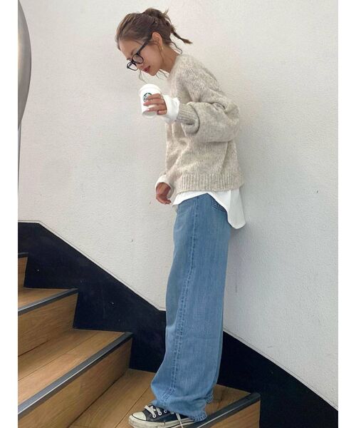 Ungrid（アングリッド）の「カラーモヘア混ルーズニット（ニット/セーター・レディース・オレンジ/アイボリー/グリーン/パープル/ブルー・FREE）」の8枚目の写真