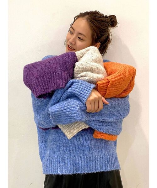 Ungrid（アングリッド）の「カラーモヘア混ルーズニット（ニット/セーター・レディース・オレンジ/アイボリー/グリーン/パープル/ブルー・FREE）」の11枚目の写真
