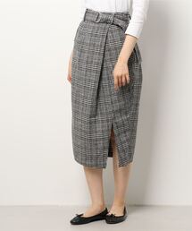 NICOLE white | ベルト付きコクーンタイトスカート(スカート)