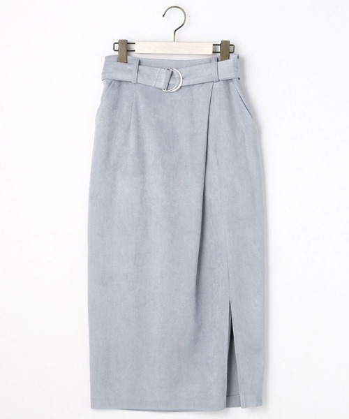 NICOLE white(ニコルホワイト)の「ベルト付きコクーンタイトスカート(スカート・レディース・グレー/サックスブルー/グレー系/ベージュ系・FREE)」の8枚目の写真