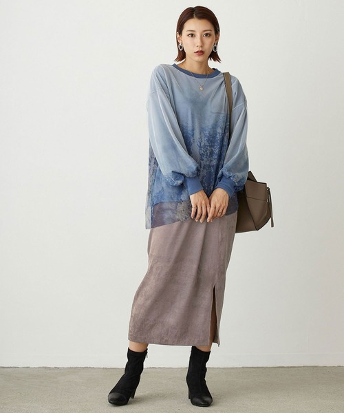 NICOLE white(ニコルホワイト)の「ベルト付きコクーンタイトスカート(スカート・レディース・グレー/サックスブルー/グレー系/ベージュ系・FREE)」の21枚目の写真