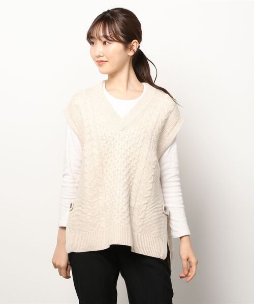 サイド釦 ケーブルvネック ニットベスト ベスト Tokyo Shirts トウキョウシャツ のファッション通販 Zozotown