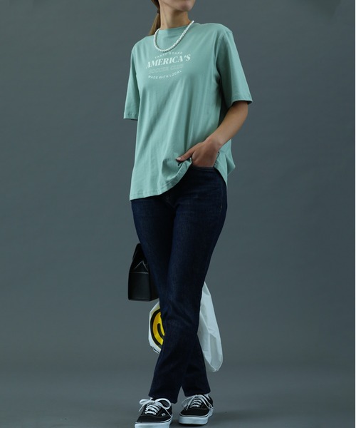 sara&cake（サラアンドケイク）の「AMERICA'S Tシャツ（Tシャツ/カットソー・レディース・ホワイト/グリーン・FREE）」の3枚目の写真