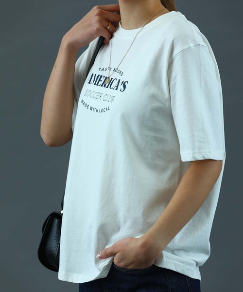 sara&cake（サラアンドケイク）の「AMERICA'S Tシャツ（Tシャツ/カットソー・レディース・ホワイト/グリーン・FREE）」の8枚目の写真