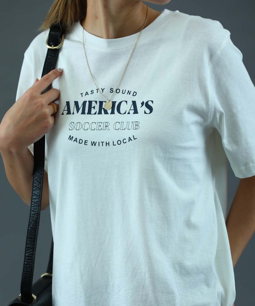 sara&cake（サラアンドケイク）の「AMERICA'S Tシャツ（Tシャツ/カットソー・レディース・ホワイト/グリーン・FREE）」の9枚目の写真