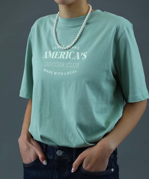 sara&cake（サラアンドケイク）の「AMERICA'S Tシャツ（Tシャツ/カットソー・レディース・ホワイト/グリーン・FREE）」の11枚目の写真