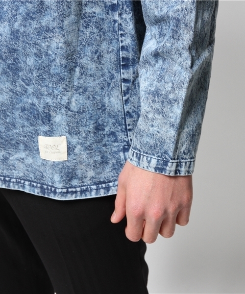 OUTLET（アウトレット）の「【Ciaopanic】デニムケミカルPOLS（シャツ/ブラウス・メンズ・サックスブルー/ネイビー・LARGE/MEDIUM）」の7枚目の写真