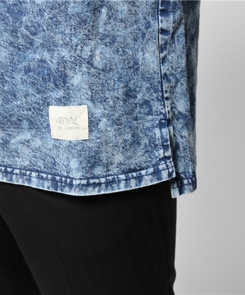 OUTLET（アウトレット）の「【Ciaopanic】デニムケミカルPOLS（シャツ/ブラウス・メンズ・サックスブルー/ネイビー・LARGE/MEDIUM）」の8枚目の写真