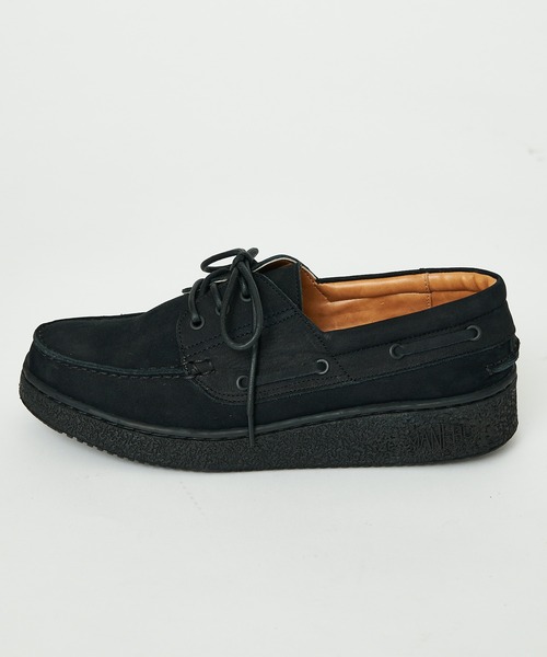 MANEBU（マネブ）の「【MANEBU/マネブ】別注 3eyes Moccasins/スニーカーソールスウェードモカシン（モカシン/デッキシューズ・メンズ・ブラック・26cm/27cm/28cm）」の5枚目の写真