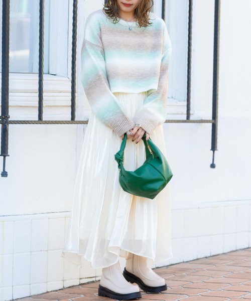 archives（アルシーヴ）の「ノットハンドルバッグ（ハンドバッグ・レディース・アイボリー/ブラック/グリーン・FREE）」の11枚目の写真