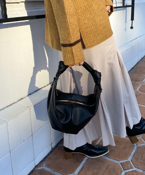 archives（アルシーヴ）の「ノットハンドルバッグ（ハンドバッグ・レディース・アイボリー/ブラック/グリーン・FREE）」の10枚目の写真