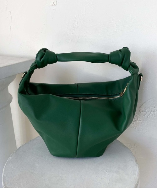 archives（アルシーヴ）の「ノットハンドルバッグ（ハンドバッグ・レディース・アイボリー/ブラック/グリーン・FREE）」の14枚目の写真