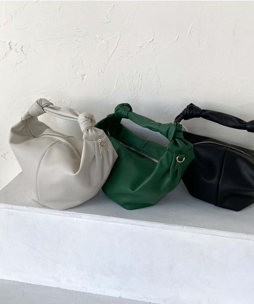 archives（アルシーヴ）の「ノットハンドルバッグ（ハンドバッグ・レディース・アイボリー/ブラック/グリーン・FREE）」の21枚目の写真