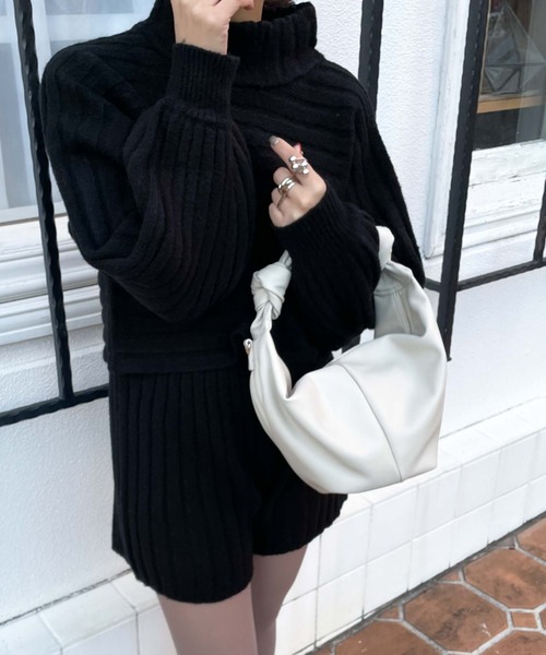 archives（アルシーヴ）の「ノットハンドルバッグ（ハンドバッグ・レディース・アイボリー/ブラック/グリーン・FREE）」の13枚目の写真