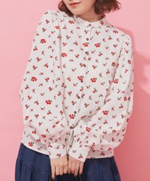フラワーパフスリブラウス