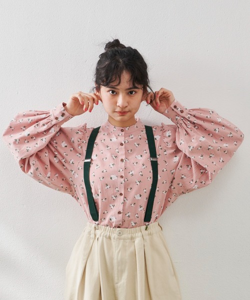 MERLOT（メルロー）の「フラワーパフスリブラウス（シャツ/ブラウス・レディース・ブルー/ピンク/ホワイト・FREE）」の19枚目の写真