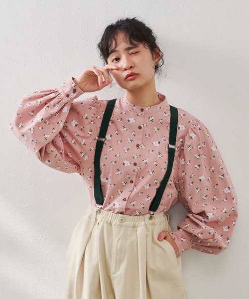 MERLOT（メルロー）の「フラワーパフスリブラウス（シャツ/ブラウス・レディース・ブルー/ピンク/ホワイト・FREE）」の14枚目の写真