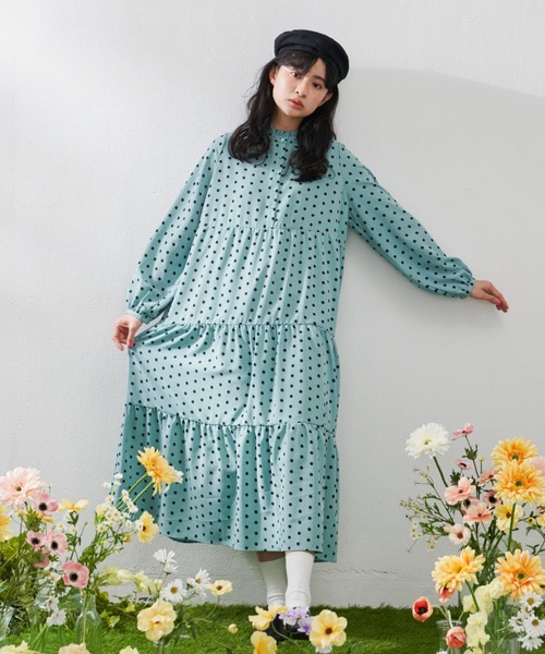 MERLOT(メルロー)の「カラフルドットティアードワンピース(ワンピース・レディース・ブラック/ピンク/ブルー・FREE)」の21枚目の写真