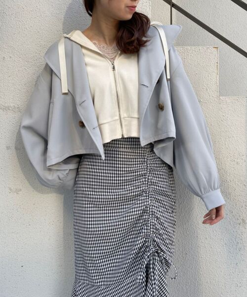 MAJESTIC LEGON（マジェスティックレゴン）の「フローラルカラーパーカー（パーカー・レディース・グレー/ブルー/ライトグリーン/アイボリー/ラベンダー/ピンクベージュ/ブラック・MEDIUM）」の12枚目の写真