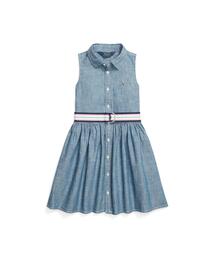 POLO RALPH LAUREN CHILDRENSWEAR（ポロ ラルフ ローレン チルドレンズウェア）の「ベルテッド インディゴ シャンブレー シャツドレス（ワンピース・キッズ）」