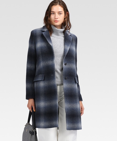 TOMMY HILFIGER（トミーヒルフィガー）の「シャドーチェックチェスターコート（チェスターコート・レディース・ネイビー/イエロー・32inch/34inch/36inch）」の2枚目の写真