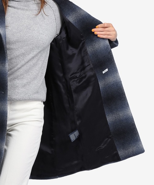 TOMMY HILFIGER（トミーヒルフィガー）の「シャドーチェックチェスターコート（チェスターコート・レディース・ネイビー/イエロー・32inch/34inch/36inch）」の9枚目の写真