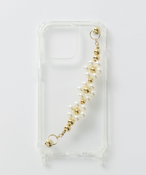 Me%(ミィパーセント)の「【iPhone13Pro対応】オハナハンドルフック13pro(スマホケース/カバー・レディース・ホワイト/ブラック・FREE)」の4枚目の写真