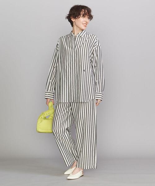 BEAUTY&YOUTH UNITED ARROWS（ビューティーアンドユースユナイテッドアローズ）の「BY ストライプ イージーパンツ -ウォッシャブル-（その他パンツ・レディース・ライトブルー/ブラック/ネイビー・S/M）」の4枚目の写真