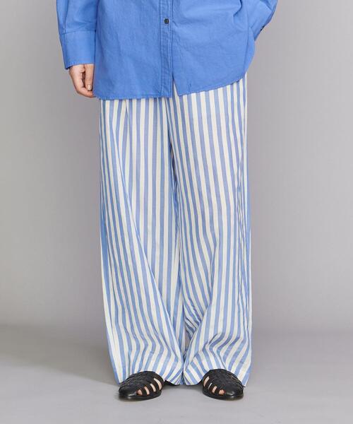 BEAUTY&YOUTH UNITED ARROWS（ビューティーアンドユースユナイテッドアローズ）の「BY ストライプ イージーパンツ -ウォッシャブル-（その他パンツ・レディース・ライトブルー/ブラック/ネイビー・S/M）」の7枚目の写真