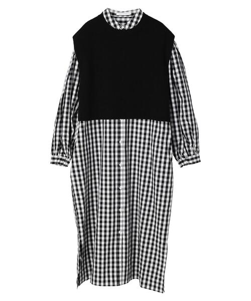 AMERICAN HOLIC(アメリカンホリック)の「SETニットベスト+ギャザーシャツワンピース(ワンピース・レディース・オフホワイト/その他5/ストライプ・M/L)」の19枚目の写真