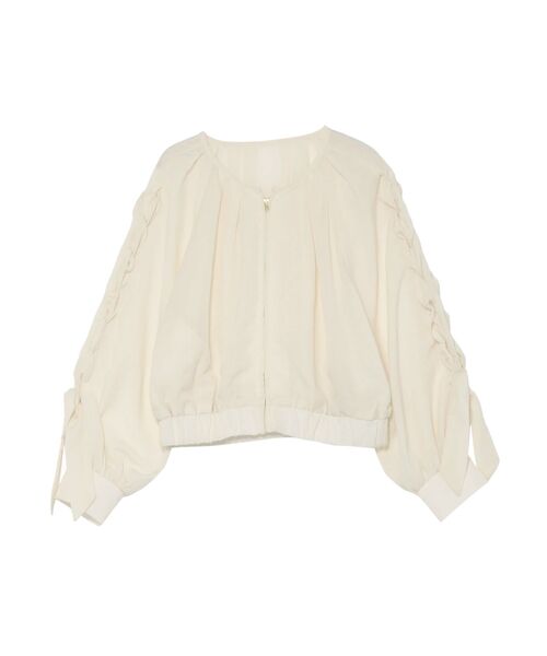 LAGUNAMOON(ラグナムーン)の「レースアップスリーブシアーブルゾン(ブルゾン・レディース・ホワイト/ブラック/アイボリー・FREE)」の1枚目の写真