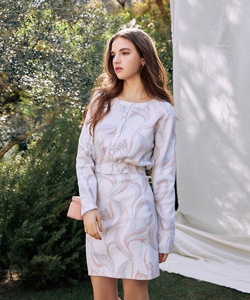 EIMY ISTOIRE(エイミーイストワール)の「eimy color marble ニットカーディガン(カーディガン/ボレロ・レディース・ピンク/ベージュ・FREE)」の10枚目の写真