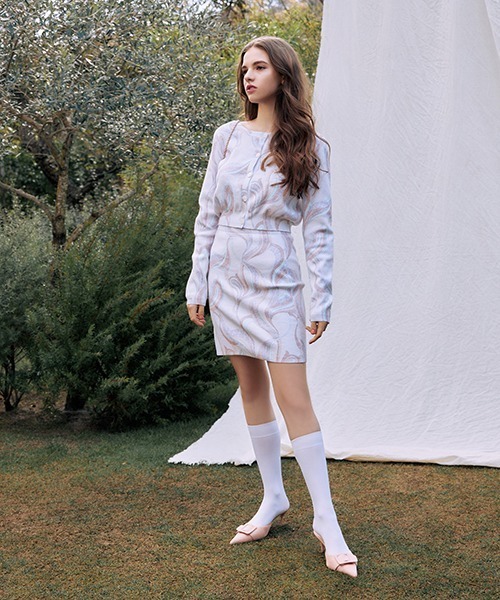 EIMY ISTOIRE(エイミーイストワール)の「eimy color marble ニットカーディガン(カーディガン/ボレロ・レディース・ピンク/ベージュ・FREE)」の9枚目の写真