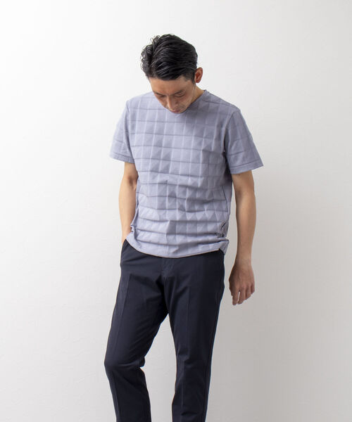 Stutostein Nolley's（シュテットシュタインノーリーズ）の「幾何学リンクスVネックTシャツ（Tシャツ/カットソー・メンズ・ホワイト/ネイビー/グレイッシュブルー/ライトグレー/ブラック・LARGE/MEDIUM/X-LARGE/SMALL）」の19枚目の写真