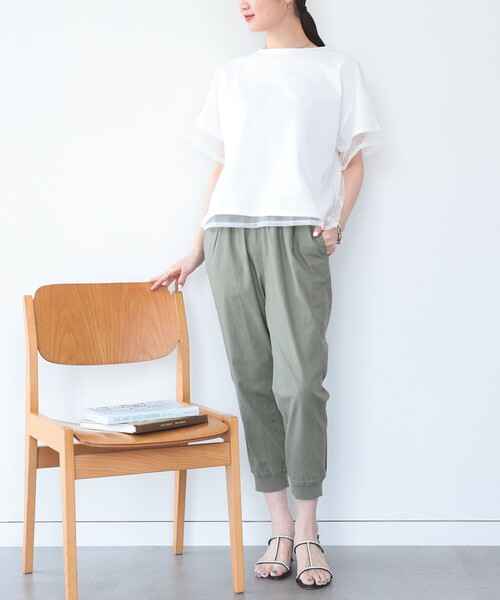 BEAMS HEART（ビームスハート）の「BEAMS HEART / レイヤード シアートップス（Tシャツ/カットソー・レディース・ブラック/オフホワイト/サックスブルー/ブラウン・FREE）」の8枚目の写真