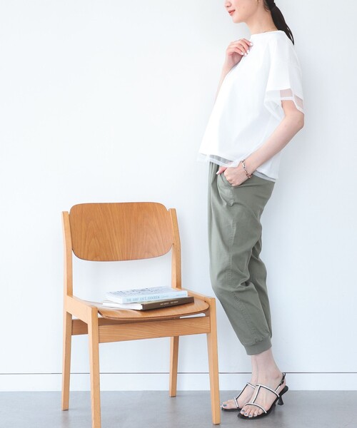 BEAMS HEART（ビームスハート）の「BEAMS HEART / レイヤード シアートップス（Tシャツ/カットソー・レディース・ブラック/オフホワイト/サックスブルー/ブラウン・FREE）」の9枚目の写真