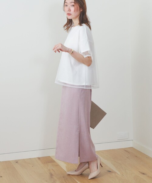 BEAMS HEART（ビームスハート）の「BEAMS HEART / レイヤード シアートップス（Tシャツ/カットソー・レディース・ブラック/オフホワイト/サックスブルー/ブラウン・FREE）」の11枚目の写真