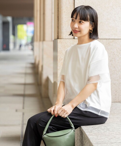 BEAMS HEART（ビームスハート）の「BEAMS HEART / レイヤード シアートップス（Tシャツ/カットソー・レディース・ブラック/オフホワイト/サックスブルー/ブラウン・FREE）」の15枚目の写真