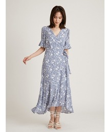 SNIDEL | カシュクールマーメイドプリントワンピース(ワンピース)