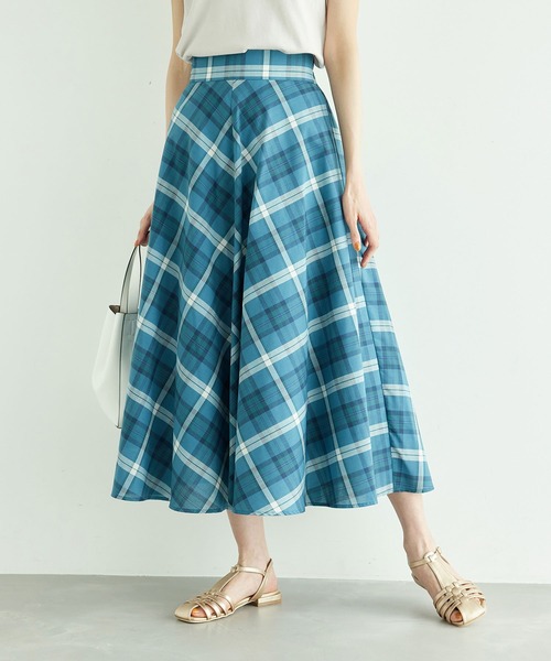 ROPE' PICNIC（ロペピクニック）の「【WEB限定カラー:ネイビー】着丈が選べるマドラスチェックスカート（スカート・レディース・ブラック/ネイビー/イエロー/グリーン・38/T38）」の3枚目の写真