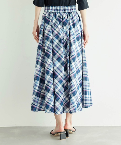 ROPE' PICNIC（ロペピクニック）の「【WEB限定カラー:ネイビー】着丈が選べるマドラスチェックスカート（スカート・レディース・ブラック/ネイビー/イエロー/グリーン・38/T38）」の20枚目の写真
