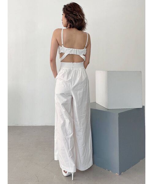 GYDA（ジェイダ）の「カシュクールキャミロンパース（つなぎ/オールインワン・レディース・オフホワイト/ブラック・FREE）」の5枚目の写真