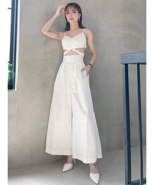 GYDA（ジェイダ）の「カシュクールキャミロンパース（つなぎ/オールインワン・レディース・オフホワイト/ブラック・FREE）」の7枚目の写真