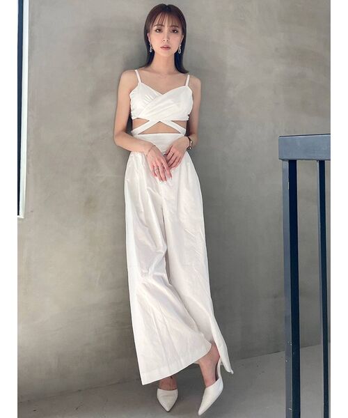 GYDA（ジェイダ）の「カシュクールキャミロンパース（つなぎ/オールインワン・レディース・オフホワイト/ブラック・FREE）」の10枚目の写真