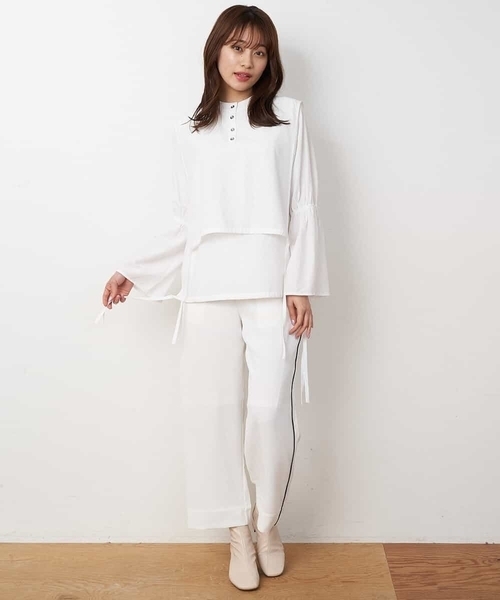 A de a.v.v（アードアー・ヴェ・ヴェ）の「［SET UP対応］配色パイピングパンツ（その他パンツ・レディース・ブラック/ホワイト・38/36/34）」の3枚目の写真