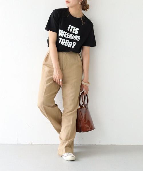 HER CLOSET(ハークローゼット)の「【shemoshelly】5.6オンスWeekendロゴTシャツ 新色追加(Tシャツ/カットソー・レディース・ホワイト/チャコールグレー/ブラック/ピンク/ネイビー/ホワイト系その他/ホワイト系その他2/ホワイト系その他3・S/M/L)」の17枚目の写真