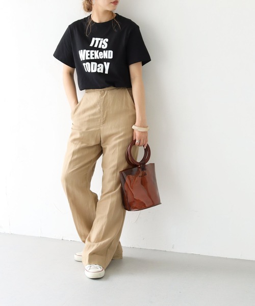 HER CLOSET(ハークローゼット)の「【shemoshelly】5.6オンスWeekendロゴTシャツ 新色追加(Tシャツ/カットソー・レディース・ホワイト/チャコールグレー/ブラック/ピンク/ネイビー/ホワイト系その他/ホワイト系その他2/ホワイト系その他3・S/M/L)」の18枚目の写真