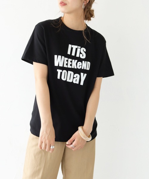 HER CLOSET(ハークローゼット)の「【shemoshelly】5.6オンスWeekendロゴTシャツ 新色追加(Tシャツ/カットソー・レディース・ホワイト/チャコールグレー/ブラック/ピンク/ネイビー/ホワイト系その他/ホワイト系その他2/ホワイト系その他3・S/M/L)」の19枚目の写真